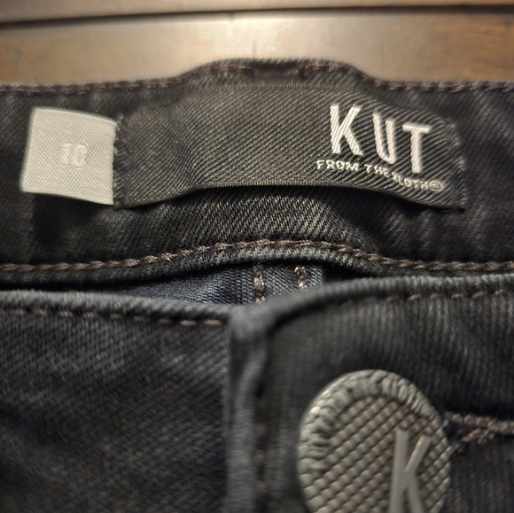 KUT From The Cloth Donna Ankle Skinny Raw Hem Black Size 10 - Picture 3 of 7